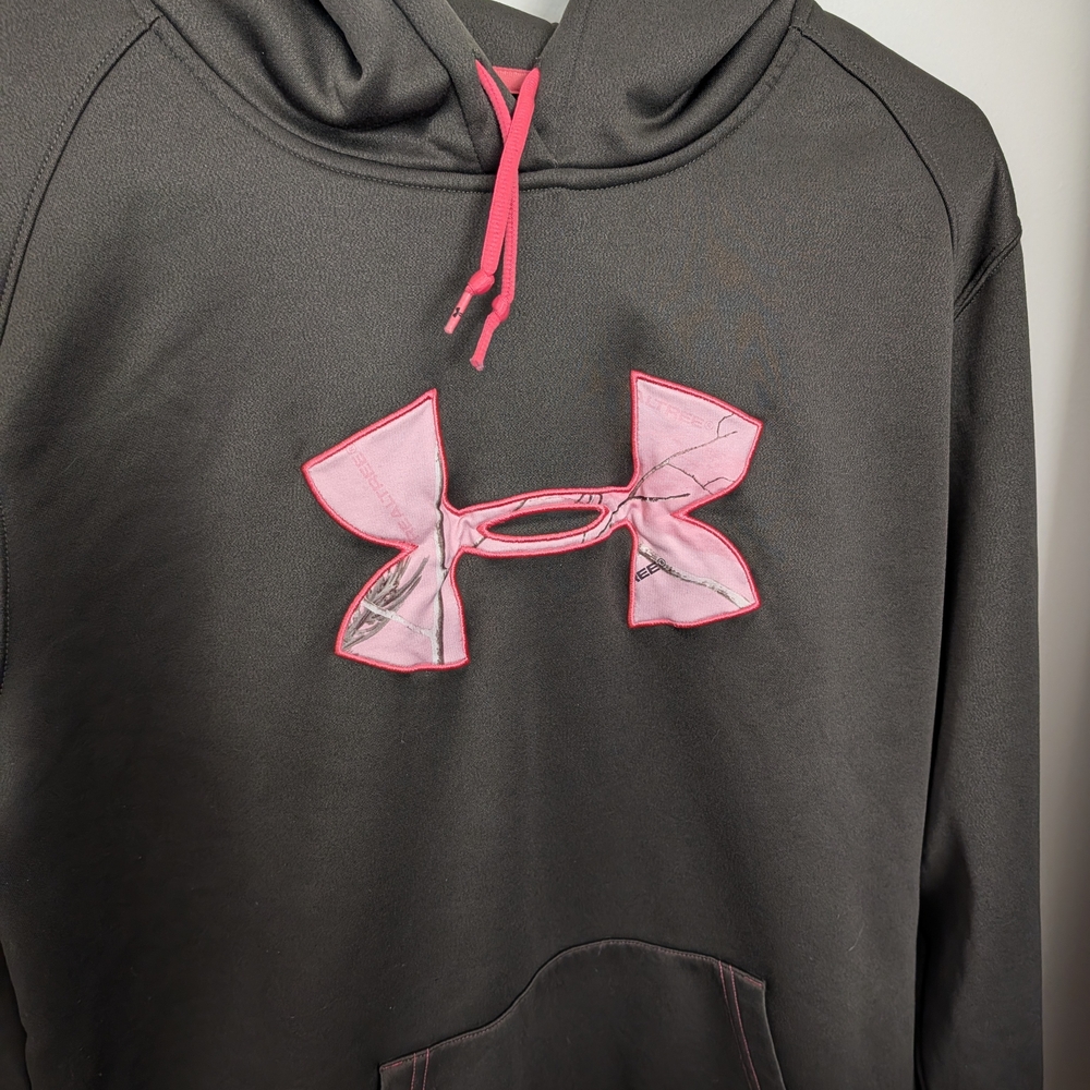 Under Armour Green Hoodie with Pink Accent